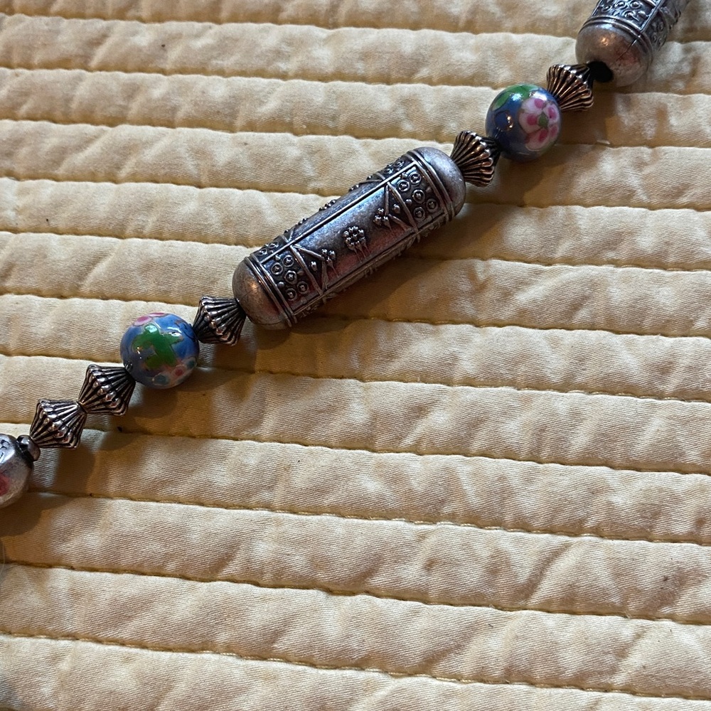 Antique cloisonné Majestic Elephant" beaded necklace. - Picture 3 of 6